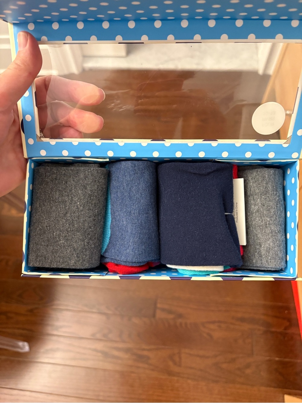 Men's 4-Pack NIB Happy Socks - Blue & Gray